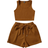 Shein Ezwear Scoop Neck Tank Top and Track Shorts - Brown