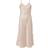 Lady Avenue Pure Silk Long Nightgown With Lace - Pearl White