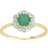 Gemondo Halo Engagement Ring - Gold/Emerald/Diamonds
