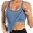 Shein Solid Ribbed Knit Sports Tank Top - Dusty Blue