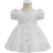 Shein Baby Eyelet Embroidery Puff Sleeve Ruffle Hem Dress - White