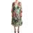 Dolce & Gabbana Green Floral Long Sleeves V-neck Midi Dress IT42