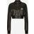 Dolce & Gabbana Short nappa leather bomber jacket black