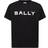Bally Mens Black Brand-print Crewneck Organic-cotton T-shirt