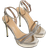 Shein Fashionable Women's Metallic High Heel Sandals With Rhinestone Detail