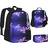 MQGMZ Leopard Student Backpack Set - Butterfly Purple