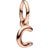 Pandora Letter c Script Alphabet Dangle Charm - Rose Gold/Transparent