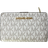 Michael Kors Jet Set Travel Saffiano Leather Bifold Zip Coin Wallet - Vanilla