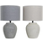 Dkd Home Decor Porcelain Gray/Cream Bordslampa 44cm 2st