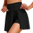 Shein Women Flare Swim Skirts Bikini Bottoms High Waisted Lace Up Swimming Skirt With Side Pocket