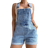 Shein Frenchy Denim Jumpsuit Romper with Rolled Hem without Tank Top