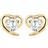 Elli Heart Stud Earrings - Gold/Transparent