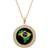 WAGYTBN Flag Map of Brazil Necklace - Gold/Multicolour