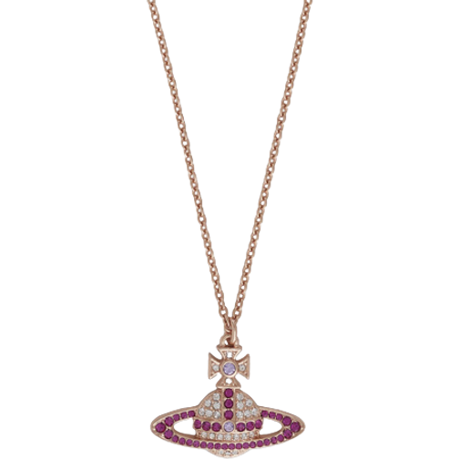 Vivienne Westwood Kika Pendant Necklace - Rose Gold/Purple/Transparent ...