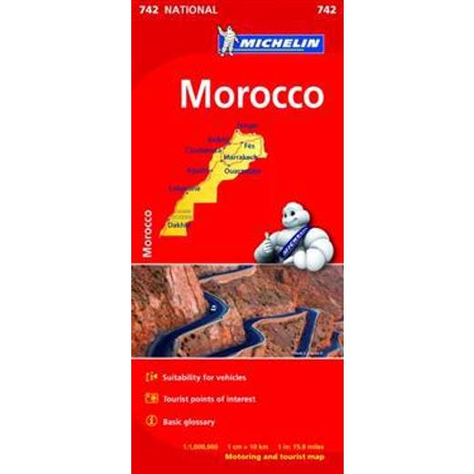 Marocko Michelin 742 karta: 1:1milj (karta, Falsad., 2015)