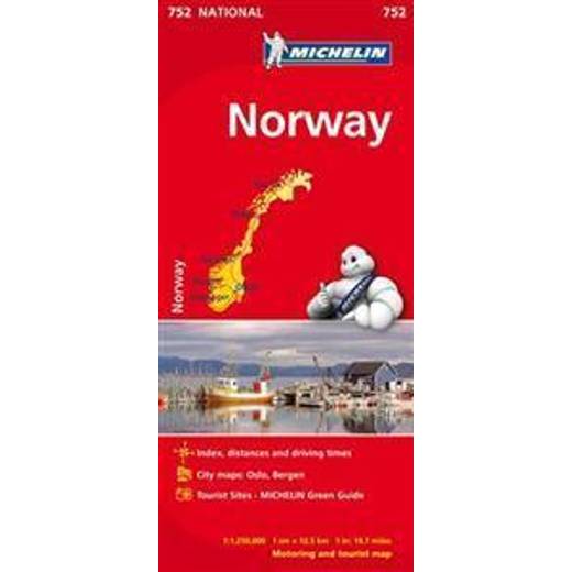 Norge Michelin 752 karta: 1:1,25milj (Karta, Falsad., 2012) • Se priser