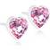 Blomdahl Heart Earrings 6mm - White/Pink