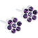 Blomdahl Daisy Earrings 5mm - White/Purple