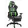 vidaXL Extendable Footrest Gaming Chair - Black/Green