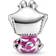 Pandora Disney Alice in Wonderland Cheshire Cat Charm - Silver/Black/Violet