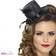 Smiffys Mini Top Hat with Ribbon and Feather Black