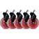 L33T 3 Inch Universal Red Gaming Chair Casters - 5 Pieces