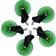 L33T 3 Inch Universal Green Gaming Chair Casters - 5 Pieces