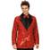 Widmann Sequin Jacket Red with Black Collar
