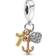 Pandora Tricolor Cross Heart & Anchor Pendant Charm - Silver/Gold/Rose Gold/Transparent