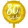 PartyDeco Foil Ballons 80th Birthday Gold/White