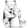 Pandora Hugging Polar Bears Charm - Silver/Black