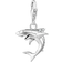 Thomas Sabo Charm Club Collectable Shark Charm Pendant - Silver/Transparent