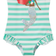 Joules Splash Swimming Costume - Greenstripe (215989)