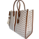 Michael Kors Mirella Large MK Logo Jacquard Tote Crossbody Bag - Neutral