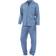 Universal Textiles Mens Plain Long Sleeve Shirt & Trouser Bottoms Nightwear Pyjama Set - Blue