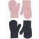Melton Knit Gloves 2-pack - Grey/Pink