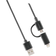 Deltaco USB A - USB Micro-B 2.0 (with Lightning) 1m