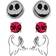 Disney Nightmare Before Christmas Earrings Set - Silver/Black/Red