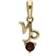 Gemondo Capricorn Zodiac Charm Necklace - Gold/Garnet
