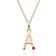 Gemondo Initial A-Z Letter Necklace - Gold/Ruby