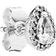 Pandora Sparkling Teardrop Halo Stud Earrings - Silver/Transparent