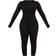 PrettyLittleThing Shape Rib Underbust Detail Long Sleeve Jumpsuit - Black