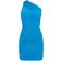 PrettyLittleThing Ruched One Shoulder Bodycon Dress - Blue