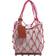Jacquemus Womens Dark Pink Net-embellished Cotton and Leather Bucket bag