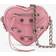 Balenciaga Womens Sweet Pink Le Cagole Heart Mini Leather Shoulder bag