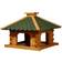 Dobar Square Bird House Natural and Green Multicolour