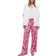 H&M Tricot Pull-On Trousers - Pink/Floral