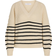 Sisters Point Miba v.Strip Sweater - Cream/Black