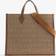 Versace Mens Beige Brown Gold Logo-embellished Canvas Tote bag