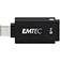 Emtec USB Typ-C 64 GB 3.2 kompatibel USB 2.0 och 3.1 ECMMD64GDD403 snabb blixt drive upp till 80 MB/s ultralätt nyckel Clipable Lock på baksidan svart